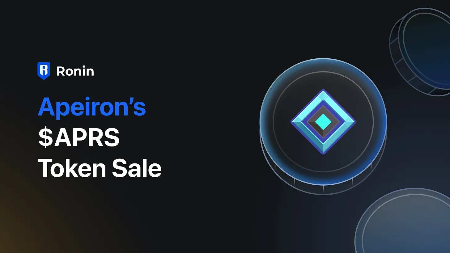 Apeiron Ecosystem Token $APRS Launches on Ronin