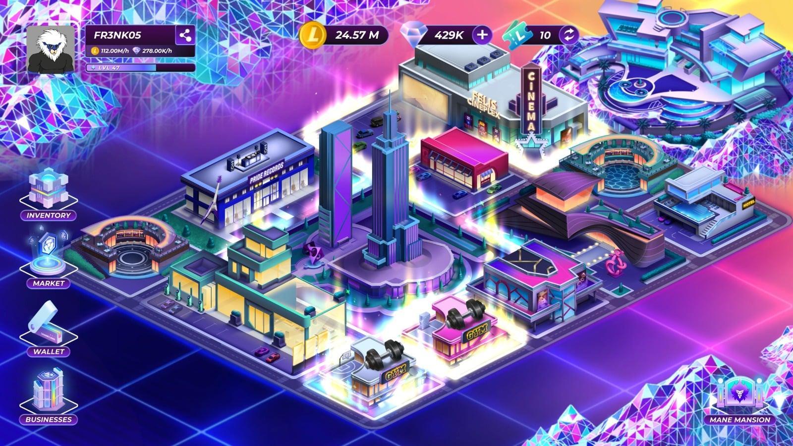 लोडेड लायंस: माने सिटी एक टाइकून वेब3 गेम है जहां खिलाड़ी अपने सपनों के शहरों और हवेली को सोने और हीरे से डिजाइन और निर्माण करते हैं।